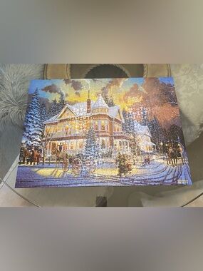 Christmas at Great Grandpa's 1000 Piece Puzzle Victorian Winter Village Jigsaw